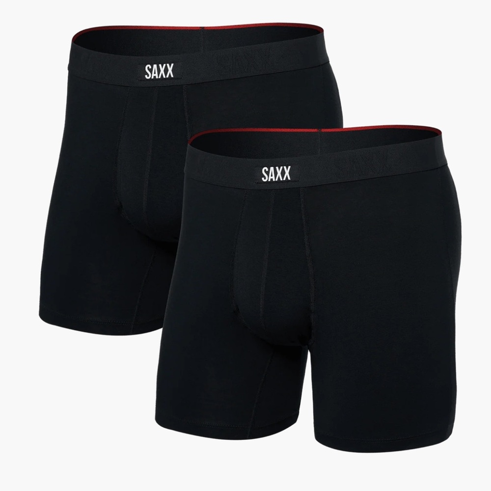 Saxx Vibe Extra Soft Comfort Boxer Briefs - Black 2 Pack